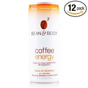 Bean & Body Coffee Energy, 8 Ounce (Pack of 12)  Grocery 