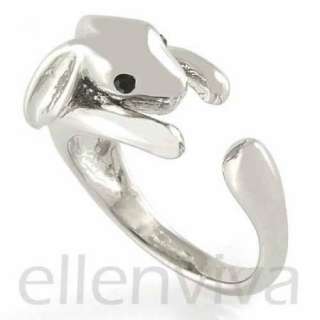 Cute Bunny Rabbit Animal Ring Size 6 7 Jewelry Chrome Silver Tone 