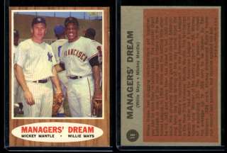 1962 Topps Managers Dream MICKEY MANTLE MAYS #18 NM  