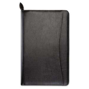   Leather Wirebound Organizer, 5 1/2 x 8 1/2, Black