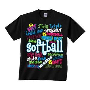  Softball   Graffiti   Short Sleeve T shirt Clothing