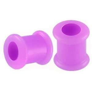 0G 0 gauge 8mm   Purple Implant grade silicone Double Flared Flare 