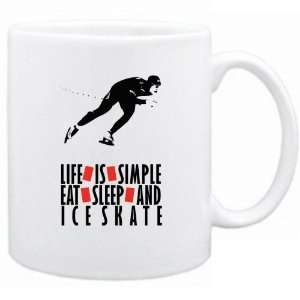  New  Life Is Simple. Ea , Sleep & Ice Skate Mug Sports 