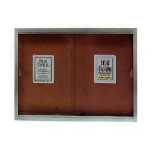   Bulletin Board with Tempered Glass Sliding Doors