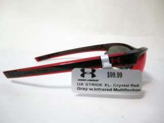Under Armour STRIDE XL Crystal Red Sunglasses NEW w/tags + pouch 