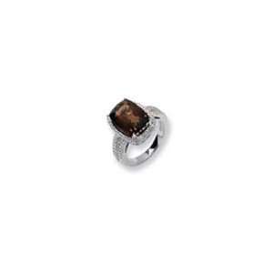  Diamond and Smokey Quartz Ring   Size 6   JewelryWeb 