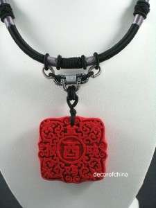 Chinese Cinnabar Zodiac Jewelry Necklace PendantRooster  