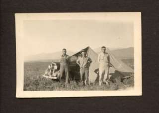 Snapshot Photo 2 x 3 Hunters Tent Old Car West 1940s  