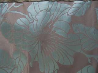   Shower Curtain BLISS Palm Leaf Floral Brown Blue Sheen Velvet Bath NEW