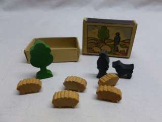   Old West German Wood Wooden Miniature Mini Farm Matchbox Playset Toy