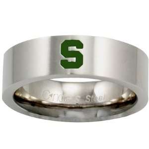  7mm Michigan State Stainless Steel Ring Jewelry