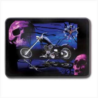 CHOPPER WALL CLOCK Harley Biker Motorcycle Skull NEW  