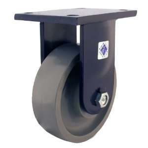 95 Series Plate Caster, Rigid, Dual Wheel, Kingpinless, Forged Steel 
