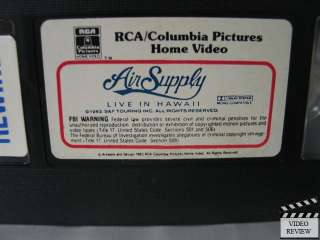Air Supply   Live in Hawaii VHS  