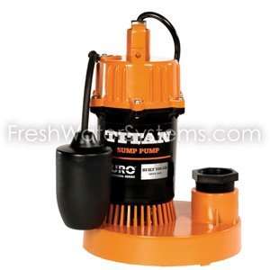  Titan Basement Submersible Sump Pump 1/3 HP   Tethered 