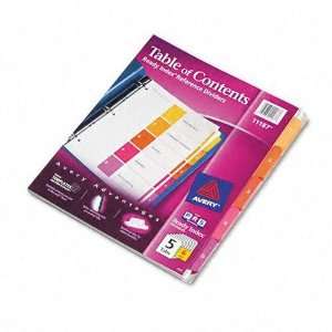  Avery Ready Index Table of Contents Dividers, 5 Tab, Multi 