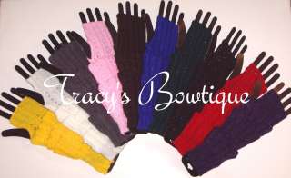   Pair of Girls Womens One Size Fingerless Gloves Arm Warmers Accessory