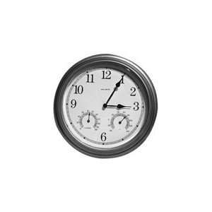   Powered B/W Wall Clock with Humidity and Temp Patio, Lawn & Garden