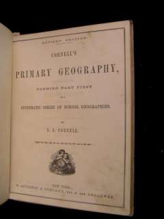 Cornells Primary Geography 1857 illustrated color maps  