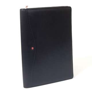 Leather Zippered Writing Pad Portfolio Briefcase Organizer Tablet 