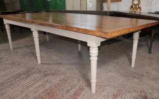 10 ft Oak Refectory Table Painted Base Dining  