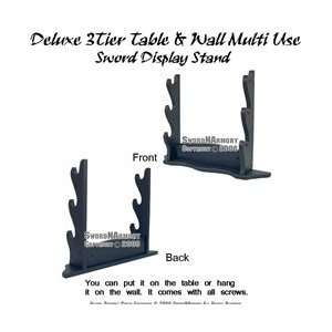 Deluxe 3 Tier Table & Wall Multi Use Sword Display Stand  