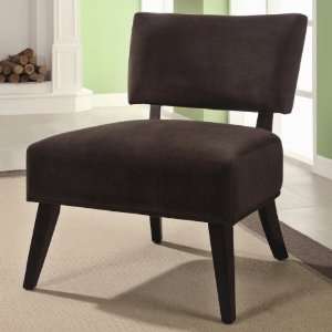  Ultra Modern Square Accent Armless Chair With Walnut Wood 