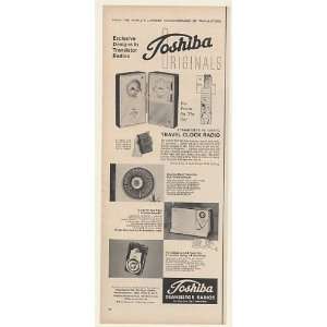  1961 Toshiba Travel Clock Wall Transistor Radios Print Ad 