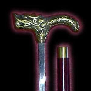    Dragon Head and Tail Sword Cane Black Finish 