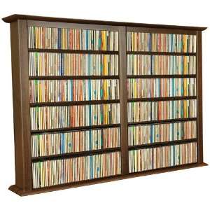  Wall Mounted Media Cabinet Double Storage in Walnut by 