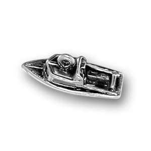   Silver Speed Boat Charm or Pendant   Water Ski 