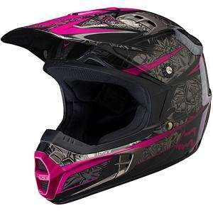   Fox Racing Womens V 2 Tarantula Helmet   Large/Black/Pink Automotive